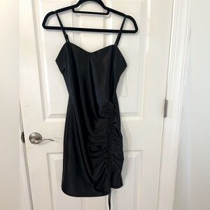brand new black mini dress with side scrunch detail